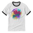 Totally 80's Tie Dye Retro Vibes 1980s Style Nostalgia Unisex Cotton Ringer T-Shirt