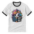 Unicorn Reading Book Reader Introvert Book Lover Humor Unisex Cotton Ringer T-Shirt Unicorn Reading Book Reader Introvert Book Lover Humor Unisex Cotton Ringer T-Shirt