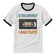 VHS Cassette Tape Retro 80s 90s Nostalgia Unisex Cotton Ringer T-Shirt