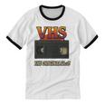 VHS Tape Nostalgia Old School Technology Humor Premium Unisex Cotton Ringer T-Shirt