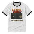 VHS Tape Nostalgia Old School Technology Humor Unisex Cotton Ringer T-Shirt VHS Tape Nostalgia Old School Technology Humor Unisex Cotton Ringer T-Shirt