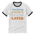 Video Gaming Now Minimal Socializing Introvert Vintage Unisex Cotton Ringer T-Shirt Video Gaming Now Minimal Socializing Introvert Vintage Unisex Cotton Ringer T-Shirt
