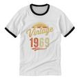 Vintage 1969 Retro Era Badge For Nostalgia Fans Unisex Cotton Ringer T-Shirt Vintage 1969 Retro Era Badge For Nostalgia Fans Unisex Cotton Ringer T-Shirt