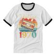 Vintage 1970 Retro Cassette Tape 70s Born Nostalgia Birthday Unisex Cotton Ringer T-Shirt