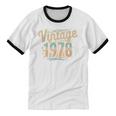 Vintage 1978 Retro Year Groovy 70s For Dad Nostalgia Unisex Cotton Ringer T-Shirt