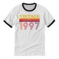 Vintage 1997 Retro Style 90's Born Nostalgia Vibes Birthday Premium Tri-Blend Unisex Cotton Ringer T-Shirt