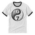 Vintage 6 7 Sketch Yin Yang Namaste Six Seven Nostalgia Unisex Cotton Ringer T-Shirt