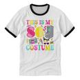Vintage 80s Vibes Costume Nostalgia 1980s Fashion Cassette Unisex Cotton Ringer T-Shirt