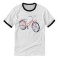 Vintage Bicycle With Playing Cards Nostalgia Unisex Cotton Ringer T-Shirt