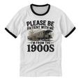 Vintage Be Patient With Me I'm From The 1900s Steam Train Unisex Cotton Ringer T-Shirt Vintage Be Patient With Me I'm From The 1900s Steam Train Unisex Cotton Ringer T-Shirt