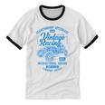 Vintage Racing Automotive Nostalgia Distressed Car Unisex Cotton Ringer T-Shirt