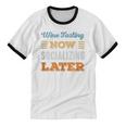Wine Tasting Now Minimal Socializing Introvert Vintage Unisex Cotton Ringer T-Shirt