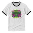 Y2K Home DJ Quarantine Nostalgia Boombox Party Unisex Cotton Ringer T-Shirt