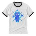 Yk2 Grunge Earthy Blue Cat With Stars Tomboy 90s Nostalgia Unisex Cotton Ringer T-Shirt Yk2 Grunge Earthy Blue Cat With Stars Tomboy 90s Nostalgia Unisex Cotton Ringer T-Shirt