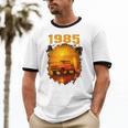 1985 Vintage Sunset Surf Truck Retro Beach Nostalgia Unisex Cotton Ringer T-Shirt