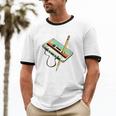 70s 80s 90s Retro Party Costume Nostalgia Cassette Unisex Cotton Ringer T-Shirt