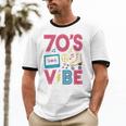 70s Retro Style Roller Skate Cassette Music Nostalgia Unisex Cotton Ringer T-Shirt