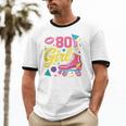 80's Girl Roller Skates Skating Eighties 1980s Nostalgia Unisex Cotton Ringer T-Shirt