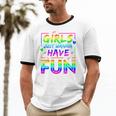 80's Girls Just Wanna Have Fun Nostalgia 1980s Style Premium Tri-Blend Unisex Cotton Ringer T-Shirt