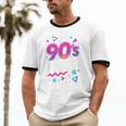 90's Party 90s Nostalgia Retro Rave Dance Music Unisex Cotton Ringer T-Shirt