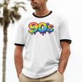 90s Retro Pop Art Rainbow Lips Nostalgia Costume 90s Unisex Cotton Ringer T-Shirt