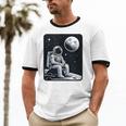 Aesthetic Spaceman Astronaut On The Moon Space Introvert Unisex Cotton Ringer T-Shirt