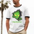 Alien Face Ew People UFO Introvert Meme Men Women Kids Unisex Cotton Ringer T-Shirt