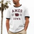 Ames Iowa Est 1864 Nostalgia Unisex Cotton Ringer T-Shirt