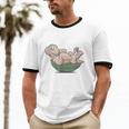 Awkward Turtle Upside Down Witty Comical Introvert Unisex Cotton Ringer T-Shirt