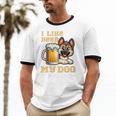 I Like Beer My Dog And Maybe 2 People Introvert Pun Unisex Cotton Ringer T-Shirt