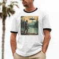 Bigfoot Sasquatch Alien Spaceship UFO Introvert Bruh Unisex Cotton Ringer T-Shirt Bigfoot Sasquatch Alien Spaceship UFO Introvert Bruh Unisex Cotton Ringer T-Shirt