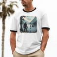 Bigfoot Sasquatch & Loch Ness Monster Introvert Bruh Unisex Cotton Ringer T-Shirt