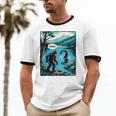 Bigfoot Sasquatch Loch Ness Monster Introvert Bruh Unisex Cotton Ringer T-Shirt