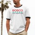 Bosco Little Puppets Help Irish Nostalgia Retro 80s Premium Tri-Blend Unisex Cotton Ringer T-Shirt