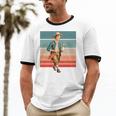 Boy Goose Vintage Rural Pastoral Charm Nostalgia Simple Life Unisex Cotton Ringer T-Shirt