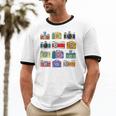 Camera Hand Drawn Old Nostalgia Retro Lens Styles Unisex Cotton Ringer T-Shirt