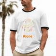 Camping Alone Meme Campfire Introvert Camper Unisex Cotton Ringer T-Shirt