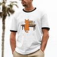 Cat Ignoring You Expert Level Orange Tabby Introvert Unisex Cotton Ringer T-Shirt