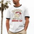 Cat Lover Sorry Cant Go Im An Indoor Introvert Cat Mom Unisex Cotton Ringer T-Shirt