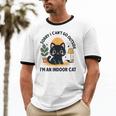 Cat Shirt Introvert Sorry I Can’t Go I’m An Indoor Cat Unisex Cotton Ringer T-Shirt