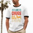 Chug Dog Retro Vintage Pughuahua Owner Fur Parent Introvert Unisex Cotton Ringer T-Shirt