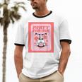 Cool Fun Cute Party Introvert Cat Character Unisex Cotton Ringer T-Shirt