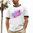Cowabunga Retro 80s 90s Nostalgia Slang Neon Grunge Art Unisex Cotton Ringer T-Shirt