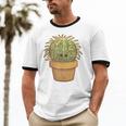 Cute Golden Barrel Cactus Introvert Distressed Unisex Cotton Ringer T-Shirt Cute Golden Barrel Cactus Introvert Distressed Unisex Cotton Ringer T-Shirt