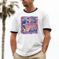 EAT THE RICH 90S NOSTALGIA WHALE ORCA YAHCT RETRO Unisex Cotton Ringer T-Shirt