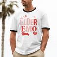 Elder Emo Retro Punk Typography Nostalgia Premium Tri-Blend Unisex Cotton Ringer T-Shirt