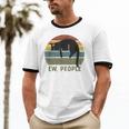 Ew People Cat Lazy Introvert Anti Social Unisex Cotton Ringer T-Shirt