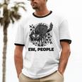 Ew People Introvert Cat Lover Crazy Cats Lady Unisex Cotton Ringer T-Shirt