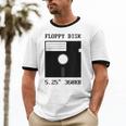Floppy Disk Computer Nostalgia Fun PC Enthusiast History Unisex Cotton Ringer T-Shirt