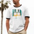 Floppy Disk Retro Tech Nostalgia Old School Computing Humor Unisex Cotton Ringer T-Shirt